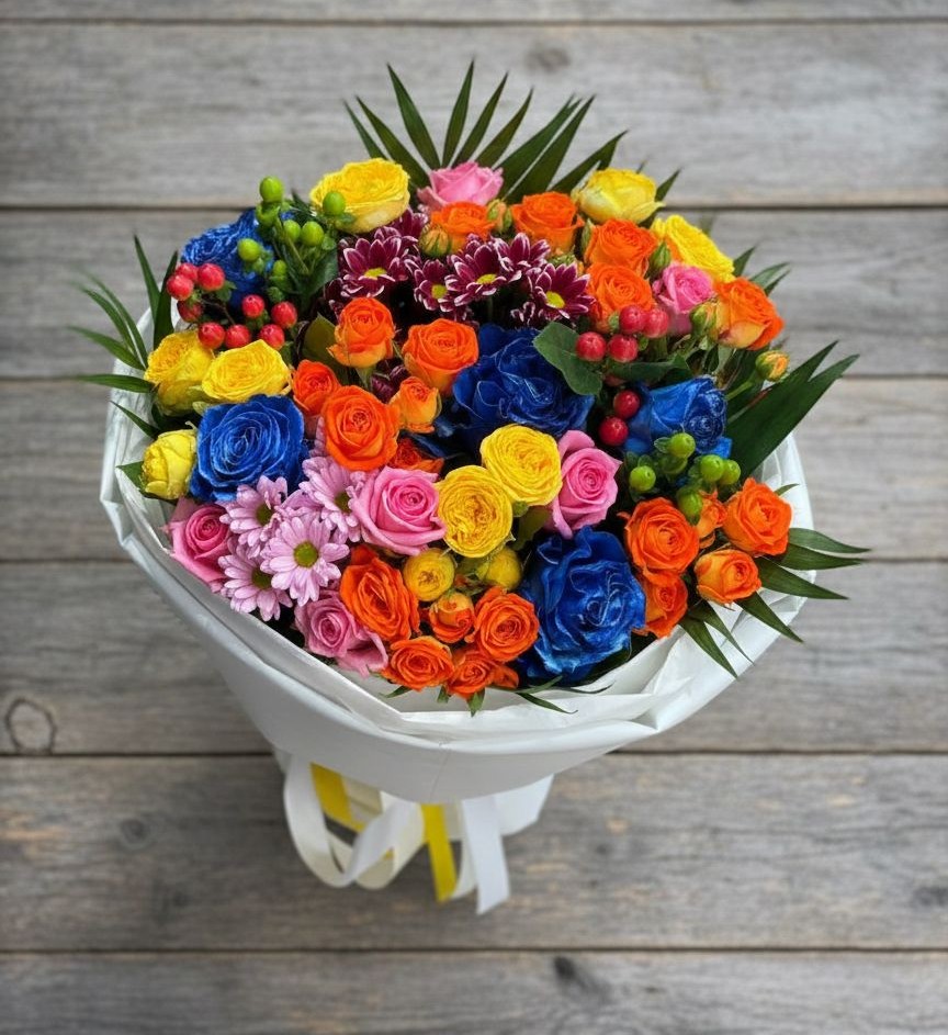 Букет цветов из: Розы и Хризантемы в Тулуне