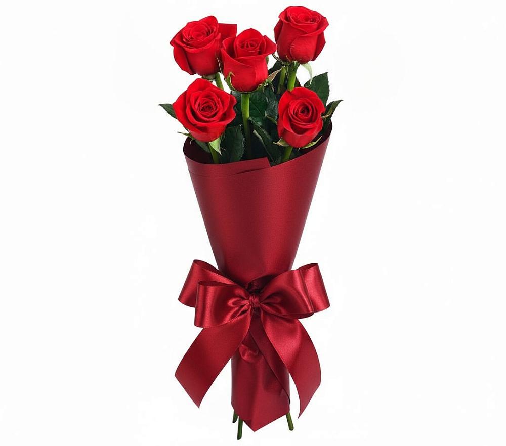 Букет 5 Красных роз Эдлесс Лав в Тулуне