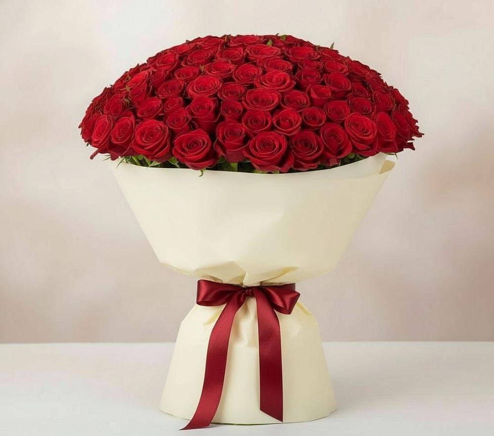 Букет 101 Красная роза Милано в Тулуне