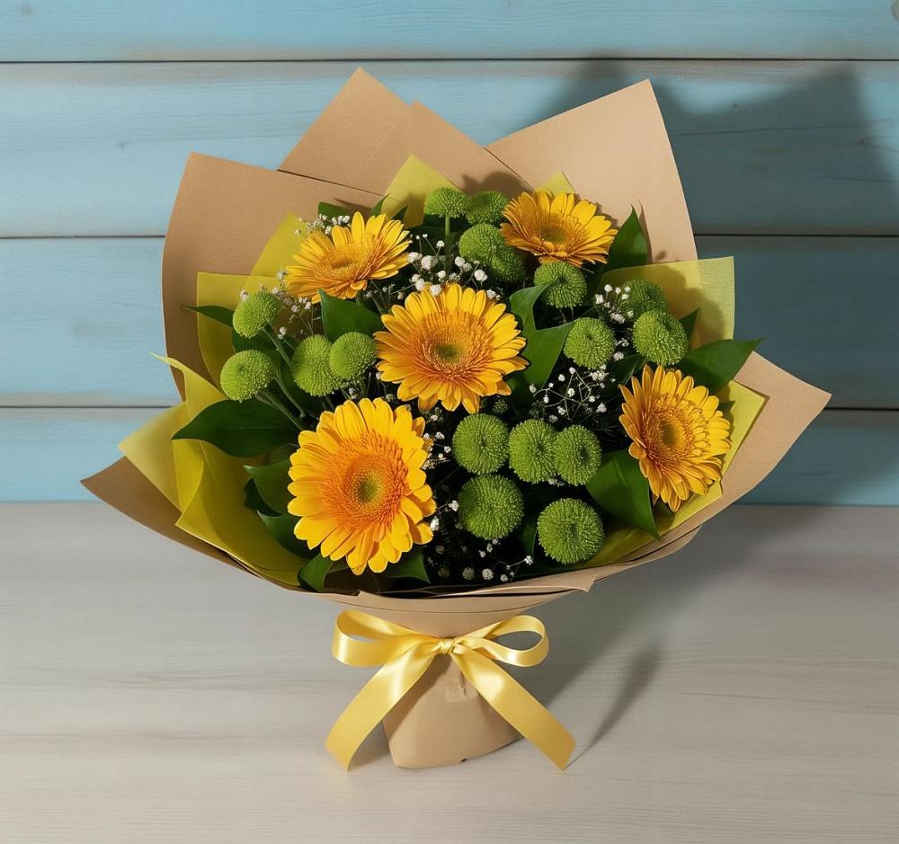 Букет цветов из: Герберы и Хризантемы в Тулуне