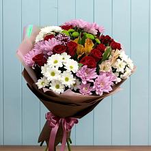 Букет цветов из:  Розы, Хризантемы и Альстромерии в Тулуне
