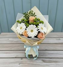 Букет цветов из:  Герберы, Розы и Хризантемы в Тулуне